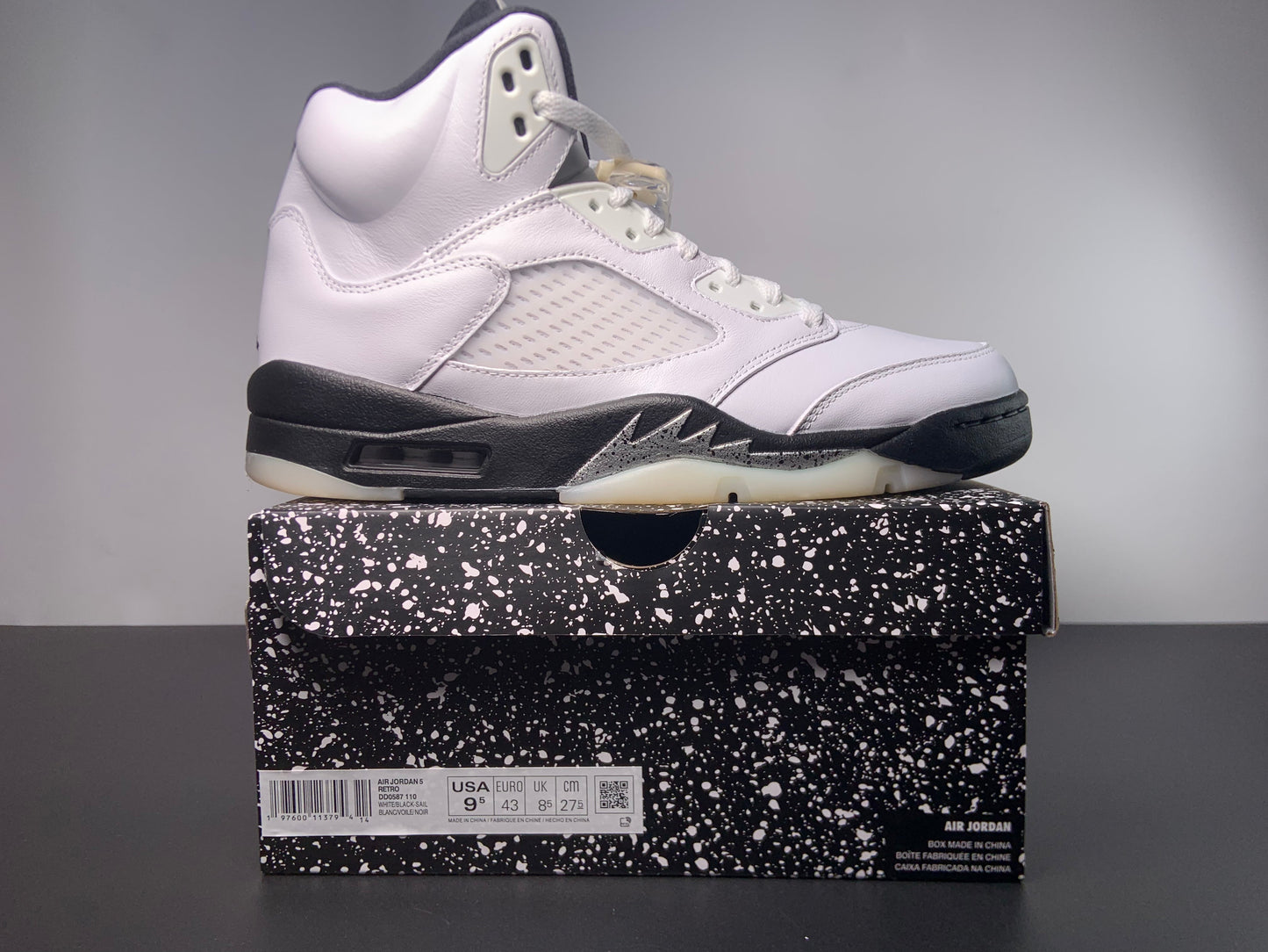 Air Jordan 5 White Black-Sail-Metallic Silver DD0587-110