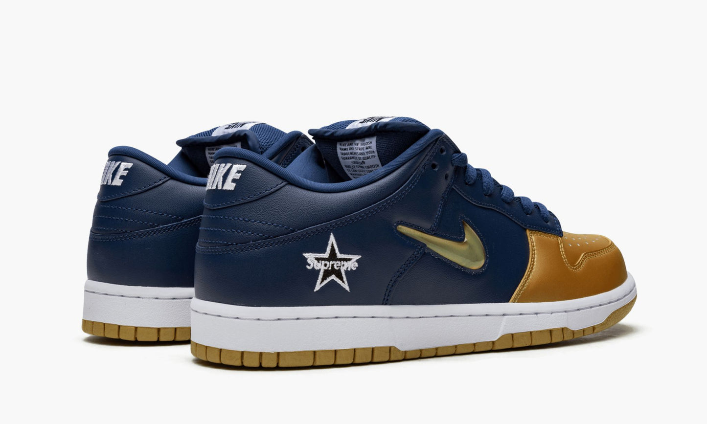 SB Dunk Low "Supreme - Jewel Swoosh Gold/Navy"