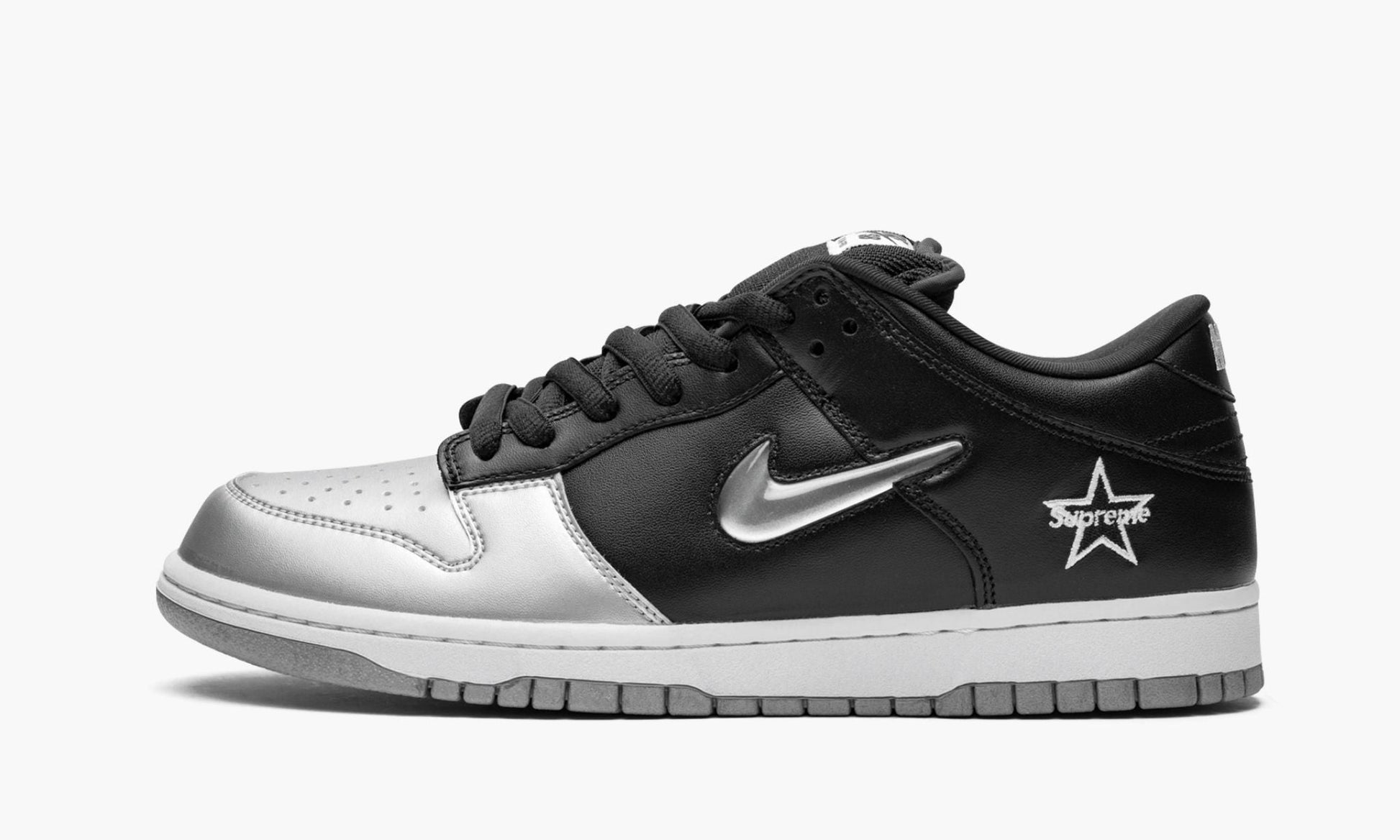 SB Dunk Low OG QS "Supreme - Jewel Swoosh Silver/Black"