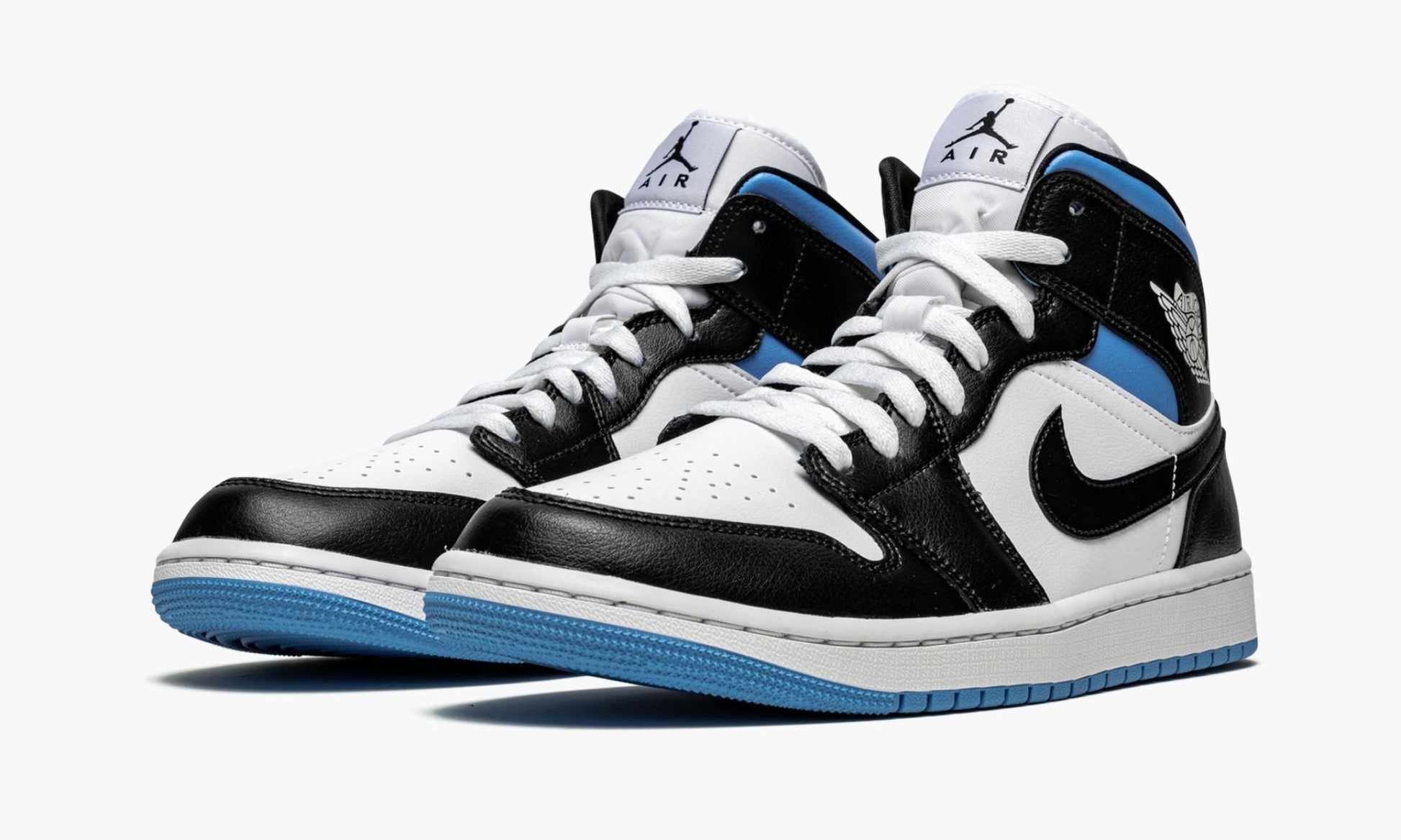 WMNS Air Jordan 1 Mid "Black / White / University Blue"