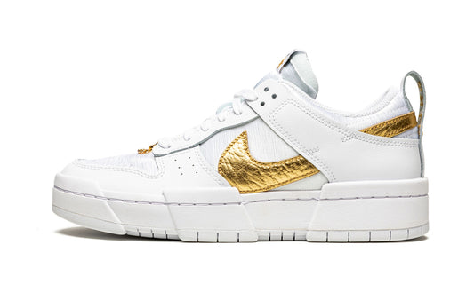 W Dunk Low Disrupt "White / Metallic Gold"