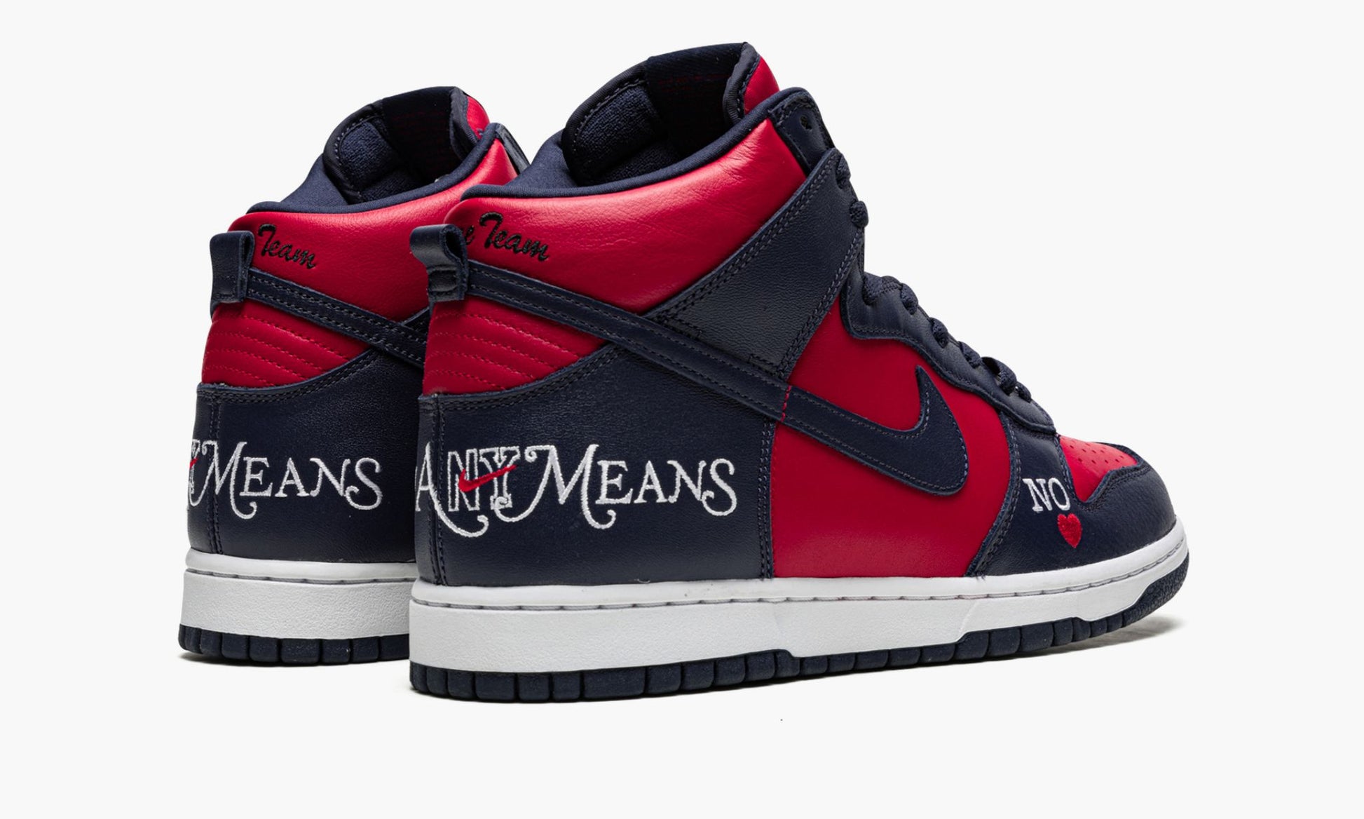 SB Dunk High "Supreme - By Any Means - Navy/Red"