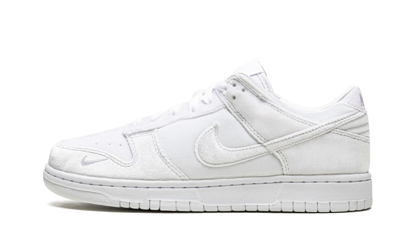 Nike Dunk Low "Dove Street Market Triple White Velvet"